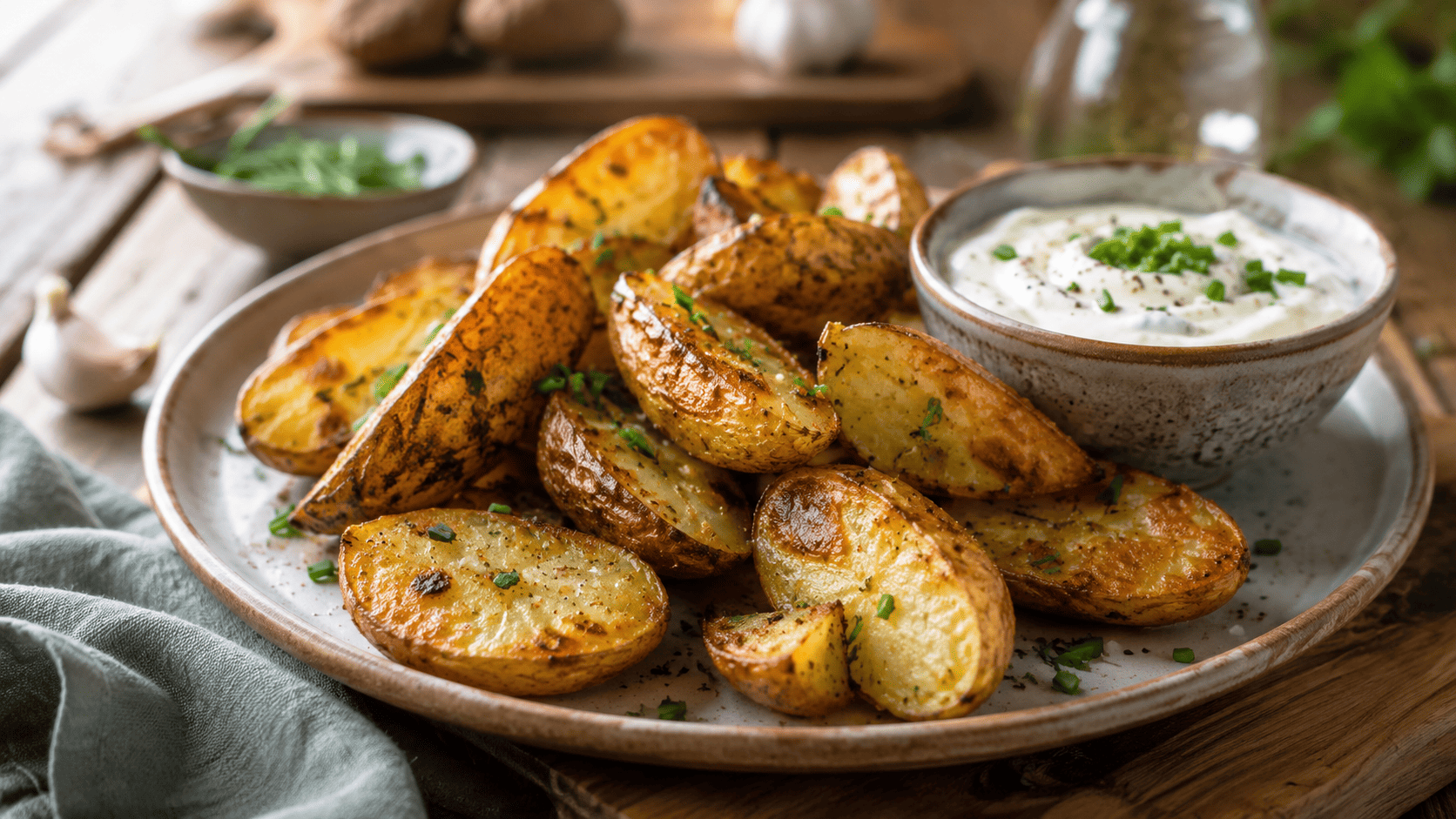 Ofenkartoffeln mit Sauerrahm-Dip
