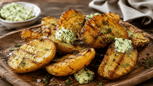 Knusprige Grillkartoffeln mit Kräuterbutter