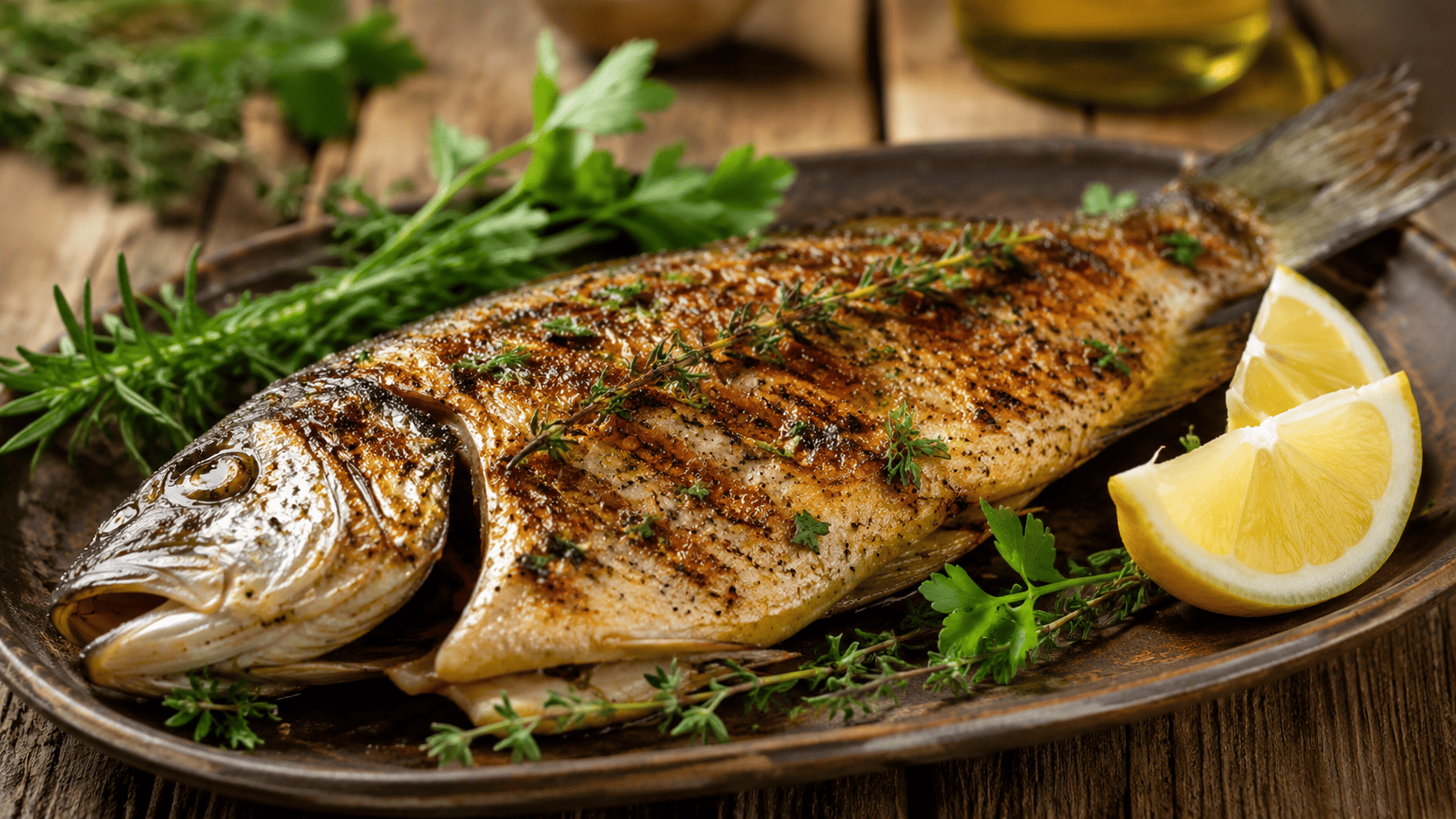 Forelle vom Grill mit Kräutern