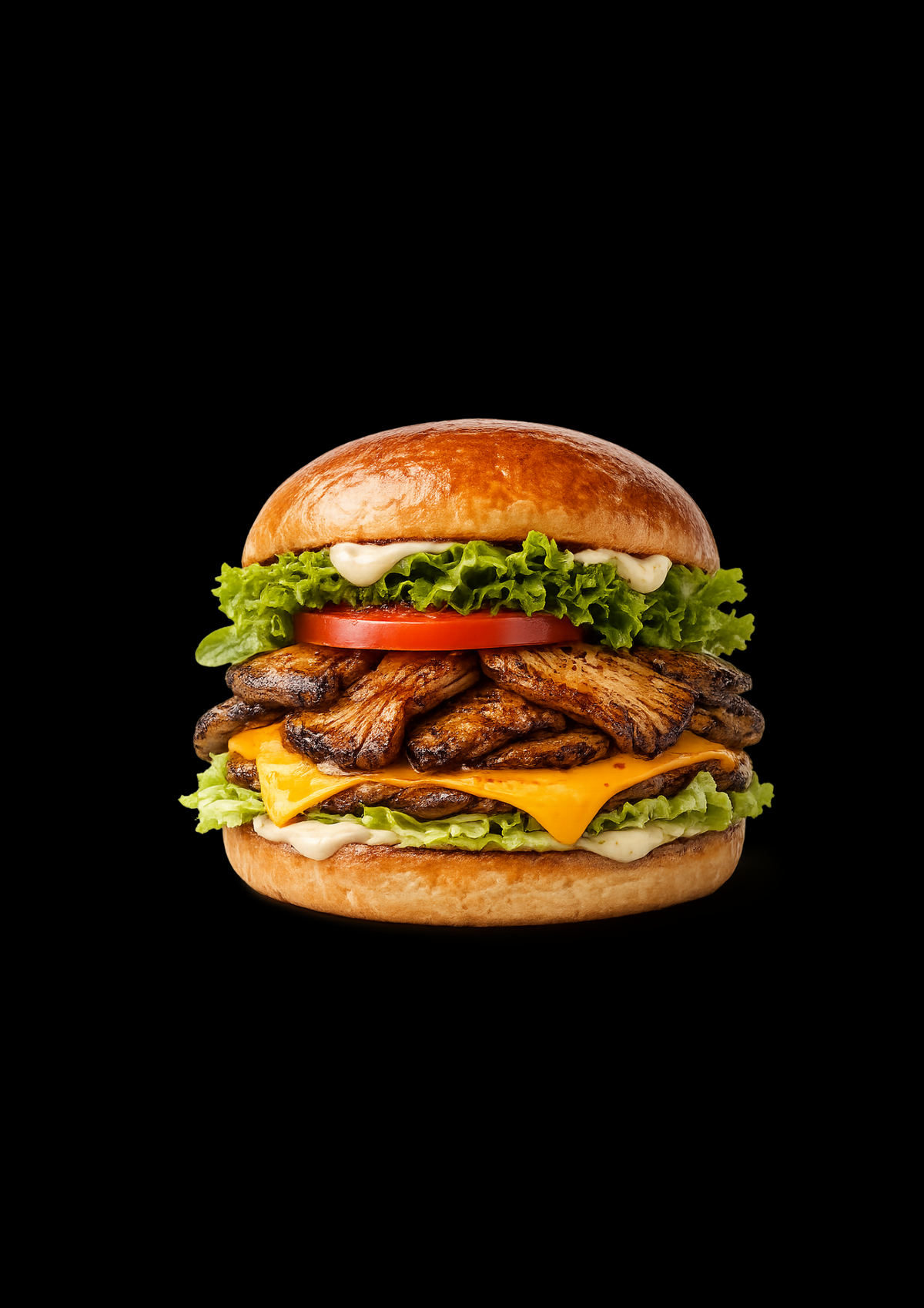 Premium Burger mit BBQ-Fleisch, Käse, Salat und Tomate aus dem Foodtruck-Angebot von Jürgen Gschwendtner