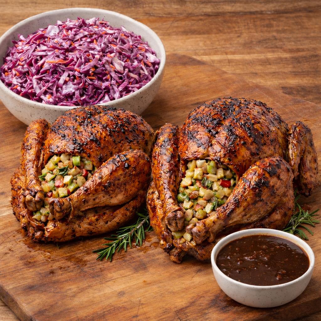 Thanksgiving Turkey fertig zubereitet für Feiern und Gruppen